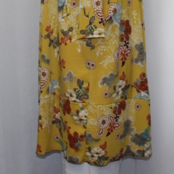 🌼 Coco & Juan Mustard Yellow Floral Lagenlook Tunic Top | Size 1X - Picture 5 of 9